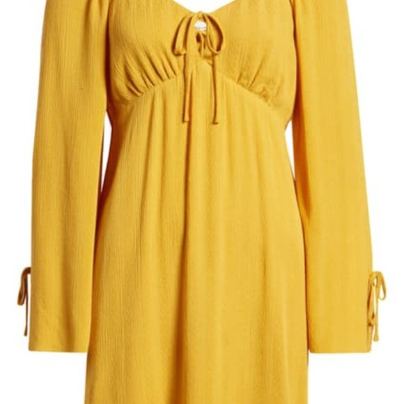 June & Hudson Long Sleeve Dress Yellow Size Large - Picture 11 of 13